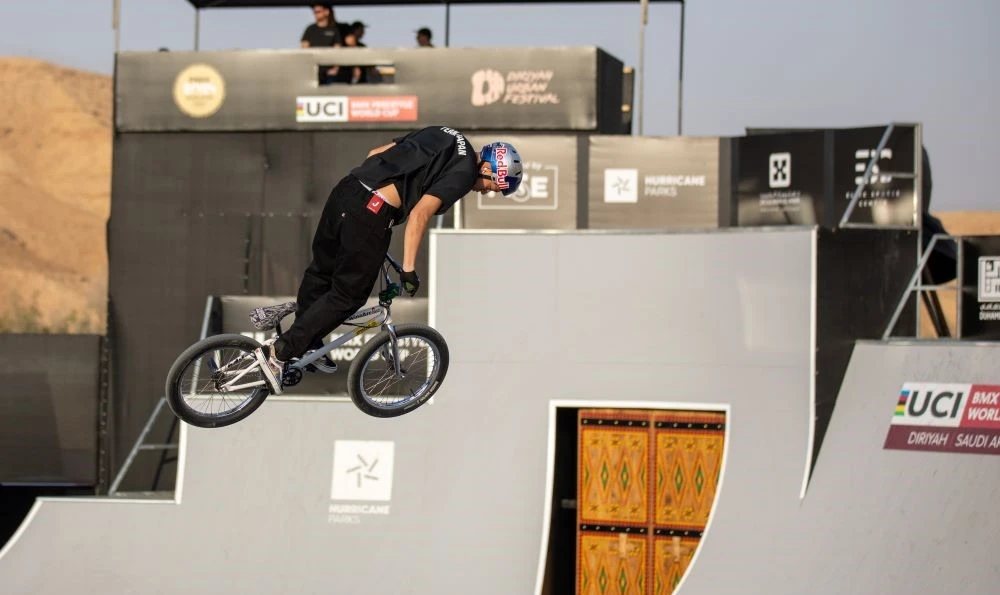 The Najdi door was built into the BMX arena on the initiative of the organizers of the Diriyah Season to showcase Saudi culture. (Supplied)