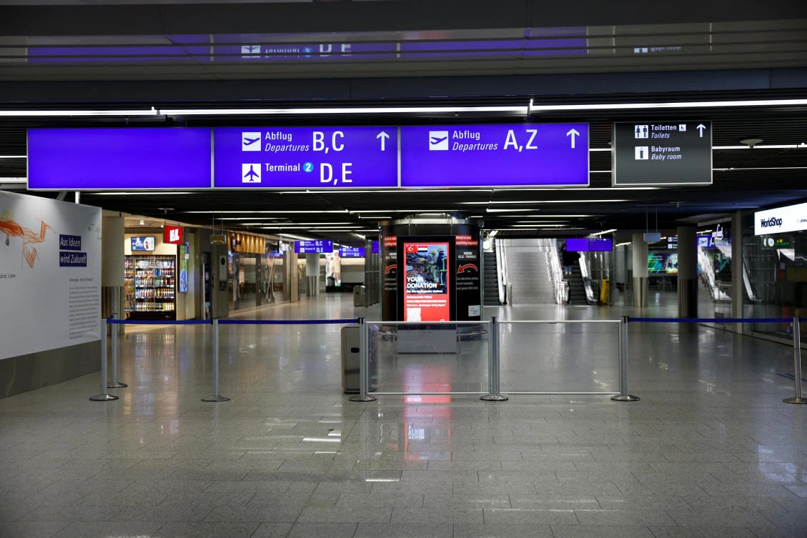 A view of Frankfurt Airport as workers strike, after German trade union Verdi called on workers at Frankfurt, Munich, Stuttgart, Hamburg, Dortmund, Hanover and Bremen airports to go on a 24-hour strike (REUTERS)