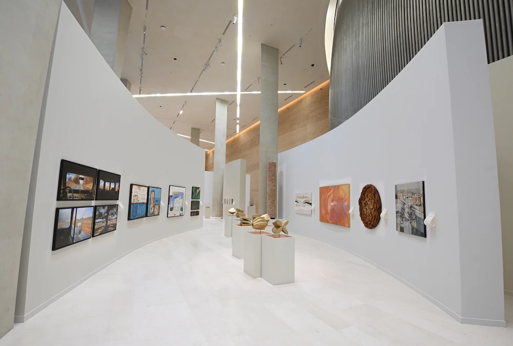 A new exhibition kicked off in Dhahran on Thursday with 32 Saudi artists showcasing their interpretation and connection to Earth using various mediums and styles. (Ahmed Al-Thani)