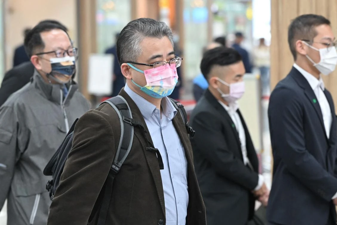 Liu Xiaodong, deputy head of the Shanghai office of China’s Taiwan Affairs Office, led the group of Chinese officials who arrived in Taiwan on Feb. 18, 2023. (AFP)
