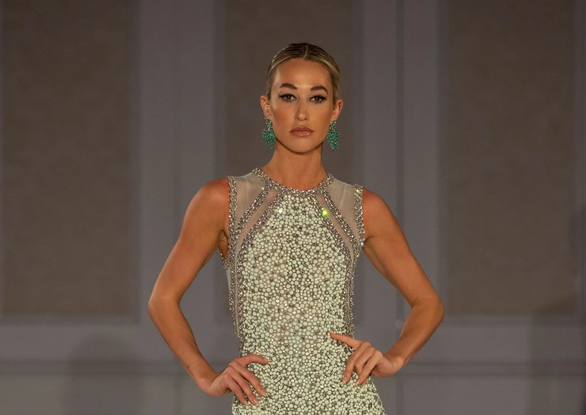 Omani label Atelier Zuhra showed off its latest collection at London Fashion Week. (Getty Images)