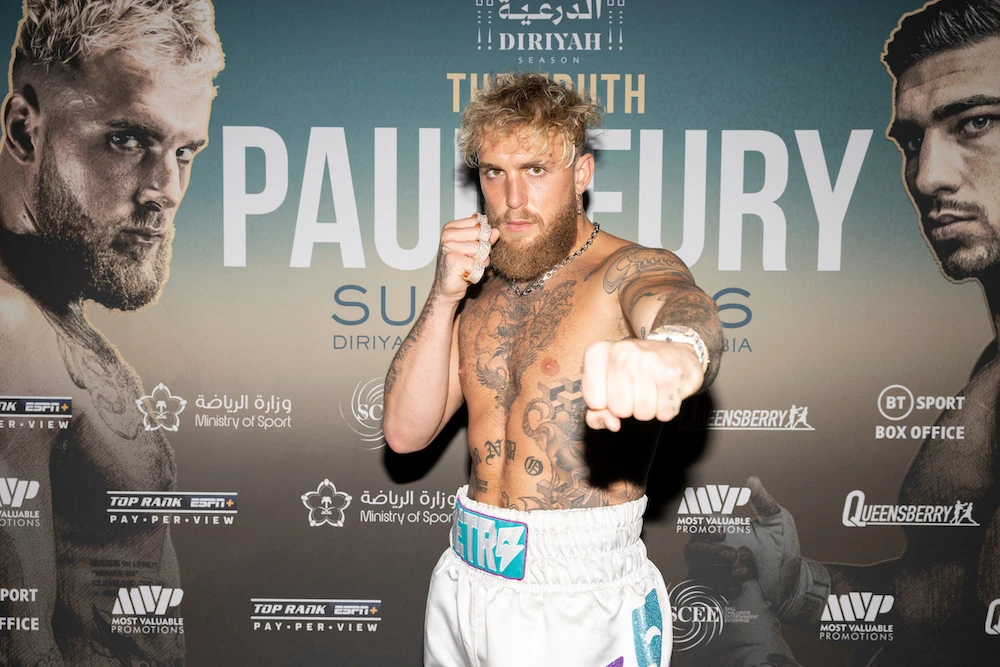 Jake Paul is in Riyadh preparing for his clash with Tommy Fury. (Supplied)