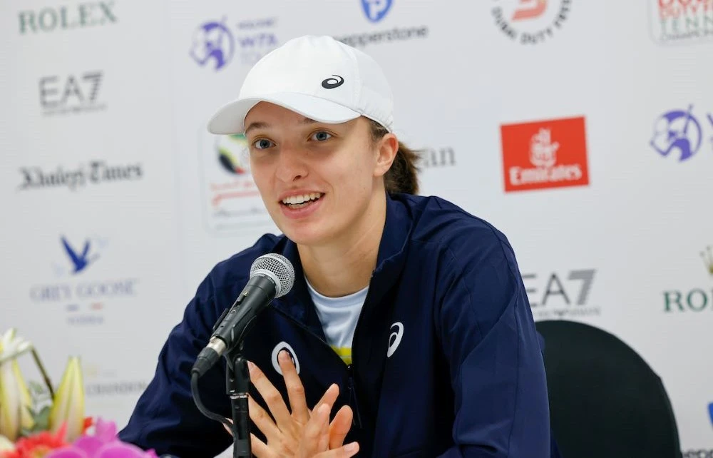 Iga Swiatek is taking part in the Dubai Duty Free Tennis Championships after a title win in Doha. (DDF)