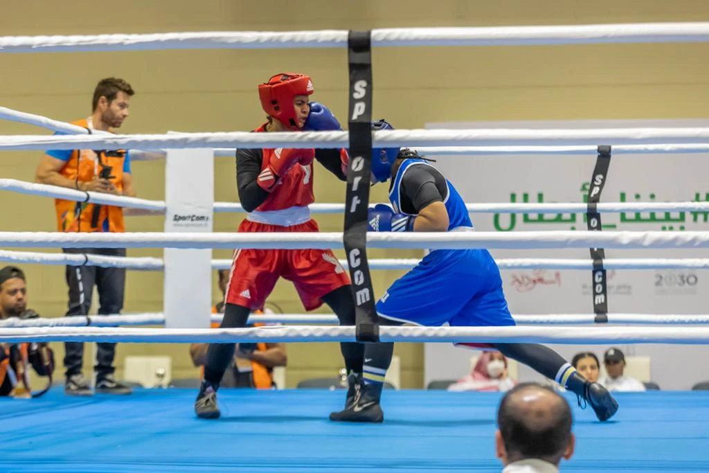 First Saudi pro fighter Ragad Al-Naimi inside the ring. supplied.