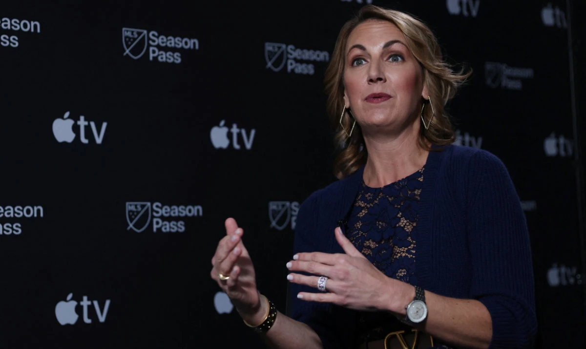 Carolyn Kindle, the owner of newest MLS team in St. Louis, speaks during an interview in New York City on Wedesday. (Reuters)