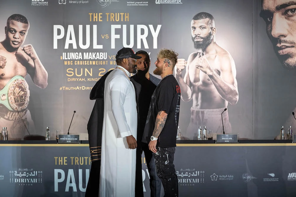 Jake Paul and Derek Chisora face off in Riyadh (Supplied)