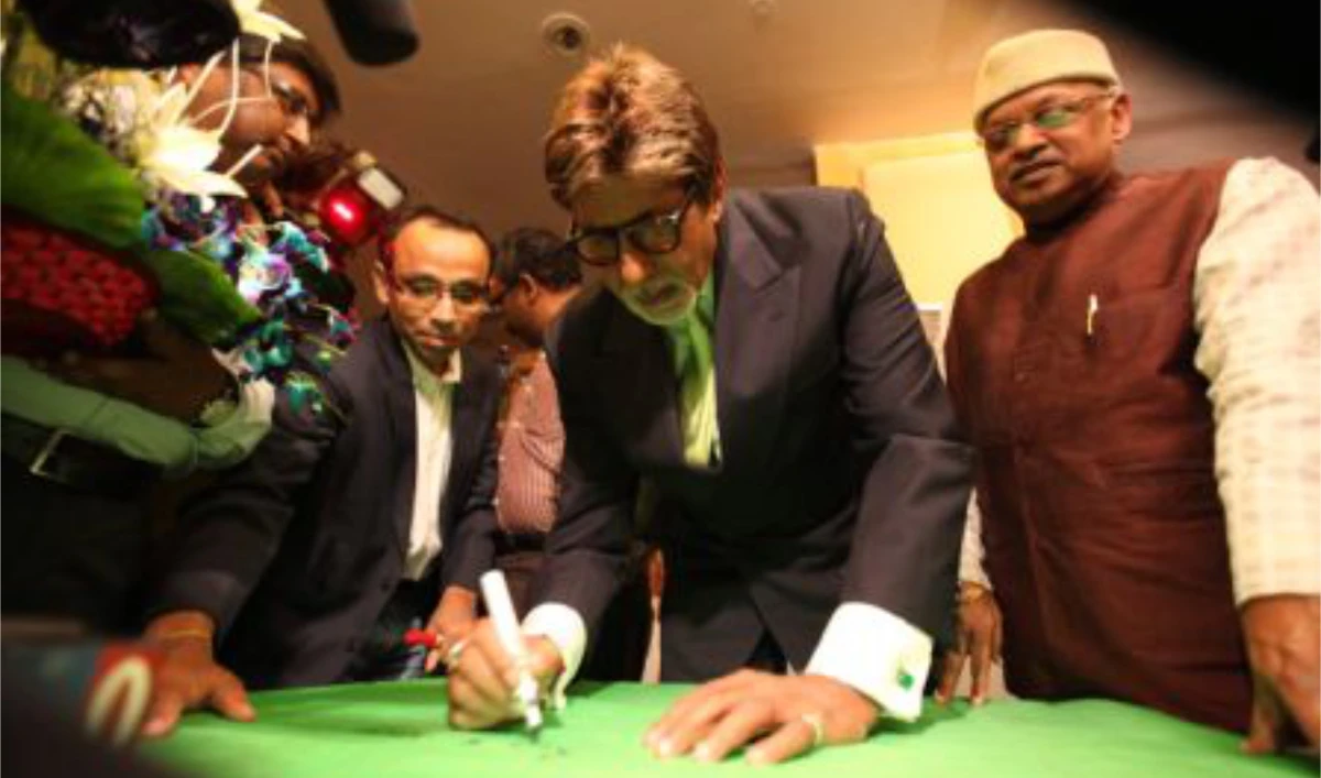 Dr. Satish Sikha has gathered these messages from prominent figures from all over the world, including the likes of late NASA scientist Hermann Engelhardt, whose rocket design made it to Mars, and Bollywood star Amitabh Bachchan (pictured).