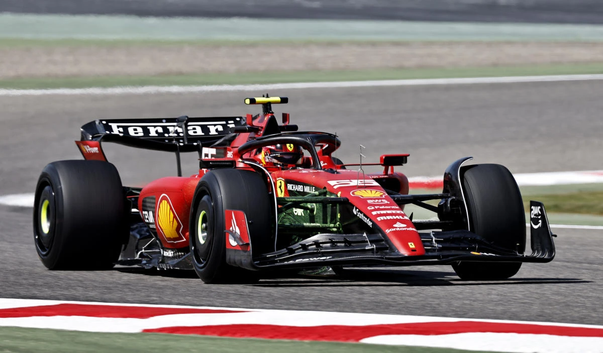Ferrari’s Carlos Sainz Jr. during testing F1, Pre-Season Testing, at the Bahrain International Circuit, Sakhir, Bahrain on February 23, 2023. (Reuters)