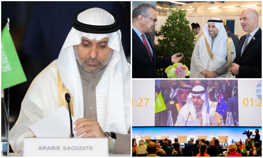 Saudi Arabia’s Health Minister Fahad Al-Jalajel at the conference. (Twitter/@SaudiMOH)
