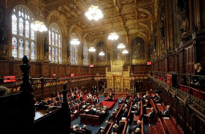Obtained by the anti-facist group Hope not Hate, the hoard of documents proposed that a figure who would become one of the UK’s most notorious anti-Muslim activists drafted questions to be asked in the House of Lords by group members. (AFP/File Photo)