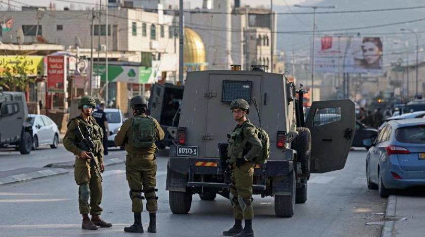 Israeli troops are seen deployed in the West Bank. (AFP)