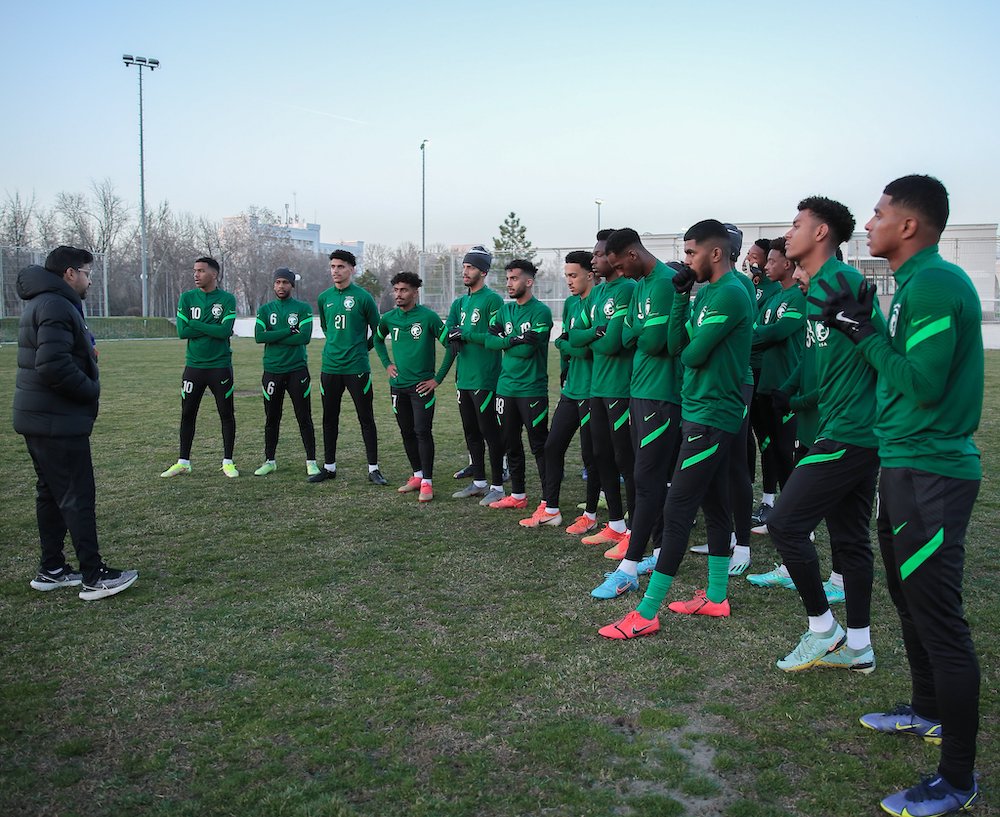 Saudi players prepare for the 2023 AFC U-20 Asian Cup (Twitter/@SaudiNT)