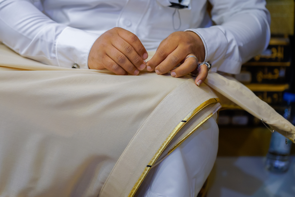 The exhibition witnesses the participation of many Saudi brands in the field of fabrics and accessories (AN)