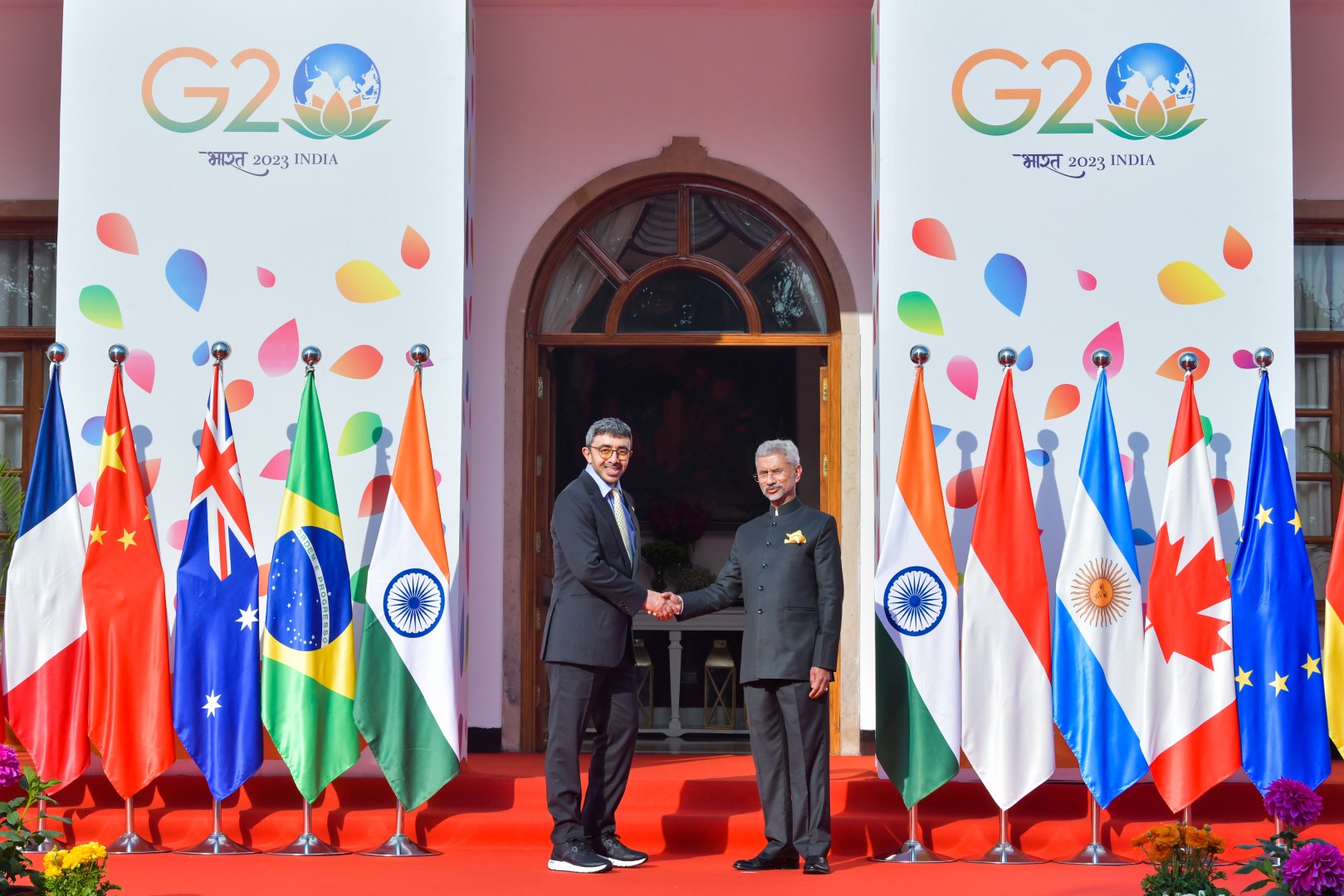 Sheikh Abdullah bin Zayed Al-Nahyan, the UAE’s Minister of Foreign Affairs and International Cooperation, headed a high-level delegation to the G20 Foreign Ministers’ Meeting in New Delhi. (WAM)
