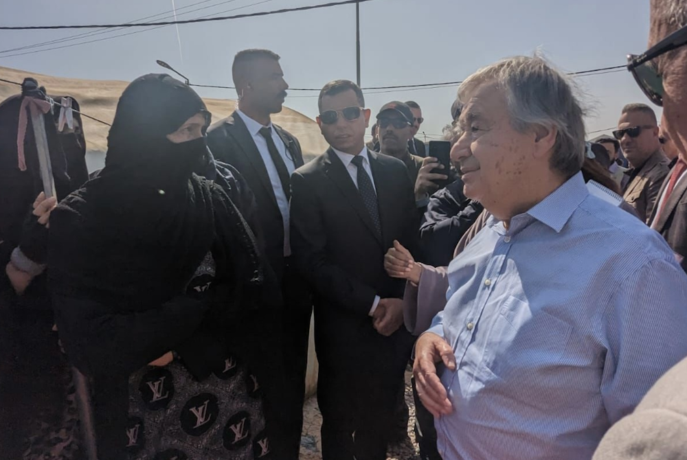 Antonio Guterres was speaking during a visit to the Jeddah Rehabilitation Centre in Baghdad. (Twitter/@antonioguterres)