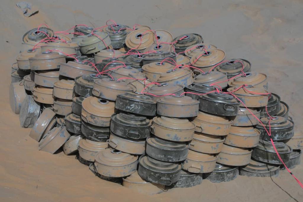 Nearly 5,000 mines and other explosive devices were cleared from Yemen in February, according to statistics released by Masam. (Supplied)