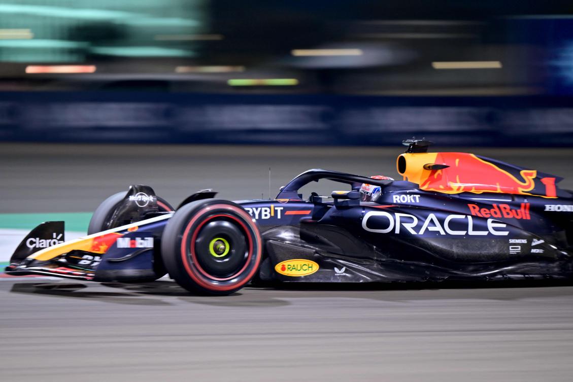 Red Bull Racing’s Dutch driver Max Verstappen drives at the Sakhir Circuit in Bahrain during the Grand Prix weekend. (AFP)