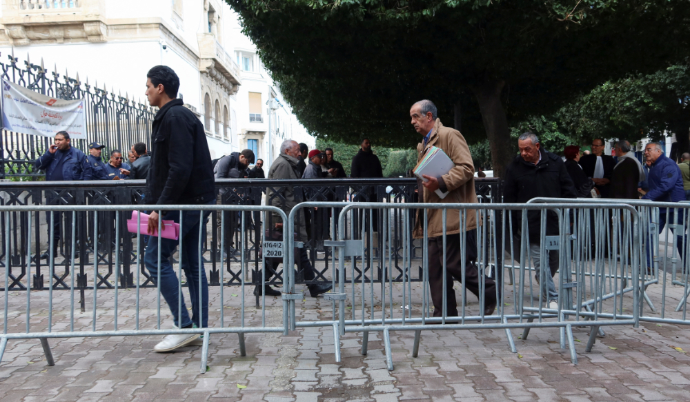 People walk outside a court in Tunis, Tunisia January 10, 2023. (REUTERS)