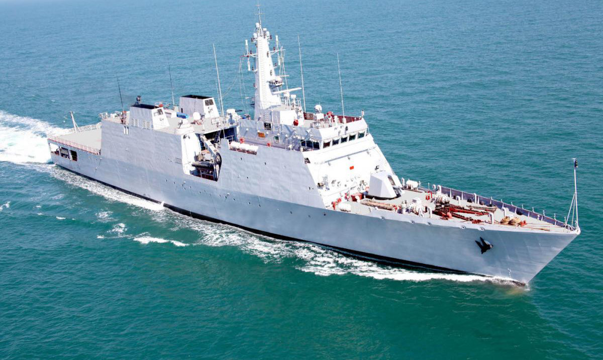 On Feb. 20, INS Sumedha, a patrol vessel of the Indian Navy, arrived in Abu Dhabi to participate in the Naval Defense Exhibition and International Defense Exhibition. (Indian Navy)