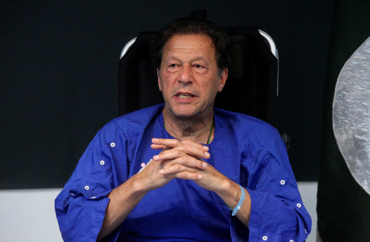 Former Pakistan prime minister Imran Khan addressing a press conference in Lahore on Nov. 4, 2022. (Reuters/File photo)
