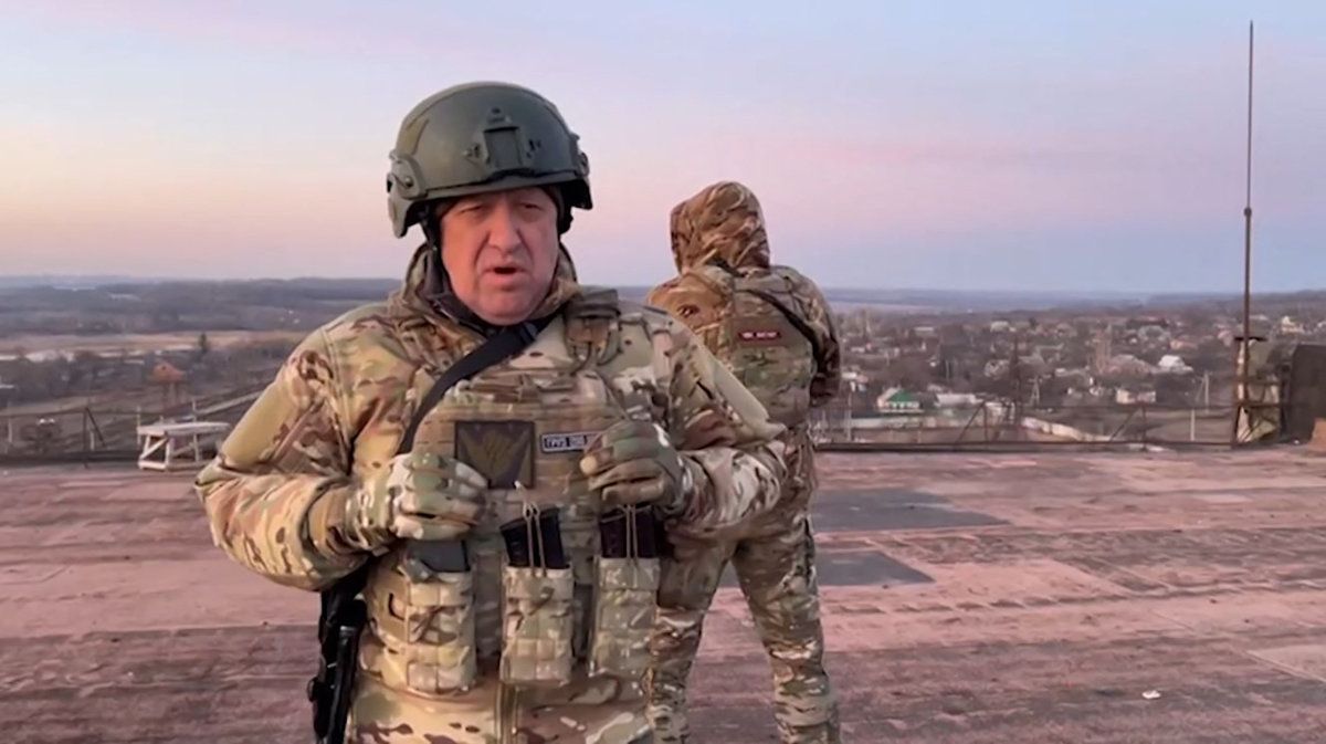 Yevgeny Prigozhin, the chief of Russia's mercenary group Wagner, complaining on video at an undisclosed location in Ukraine's frontline. (AFP)