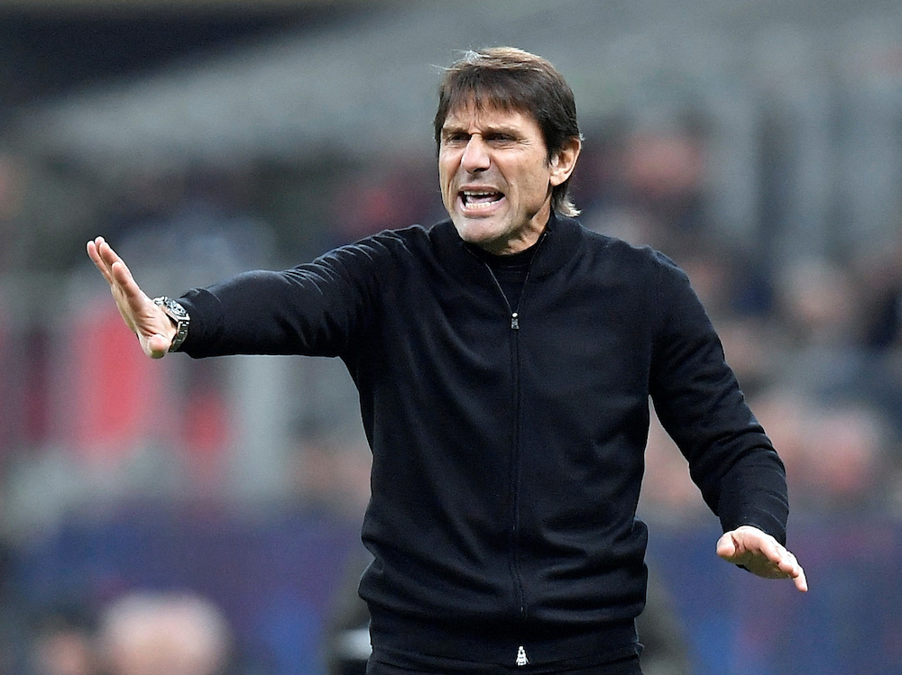 Tottenham Hotspur manager Antonio Conte during the Champions League round of 16 first leg match against AC Milan at the San Siro, Milan, on Feb. 14. (Reuters file photo)