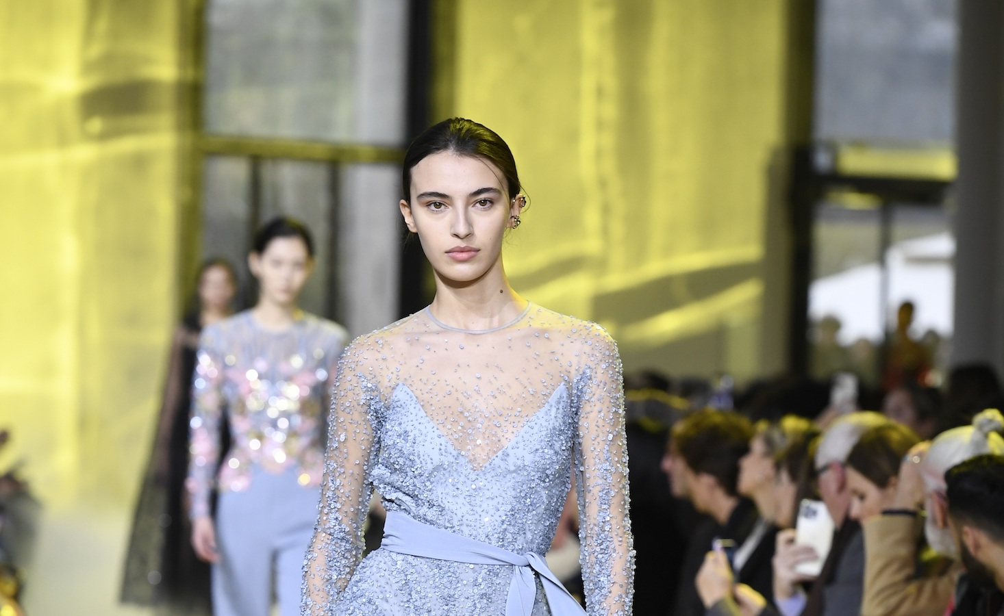 Amira Al-Zuhair walked the runway for Elie Saab this week. (Getty Images)