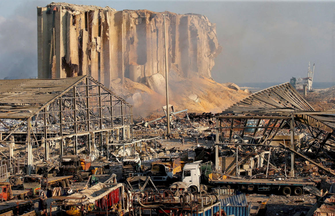 A general view shows the damage at the site of the blast in Beirut's port area, August 5, 2020. (File/Reuters)