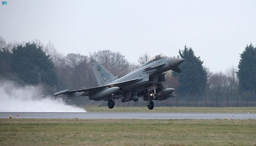 The Royal Saudi Air Force began an exercise with the air forces of friendly countries at RAF Coningsby in the UK. (SPA)