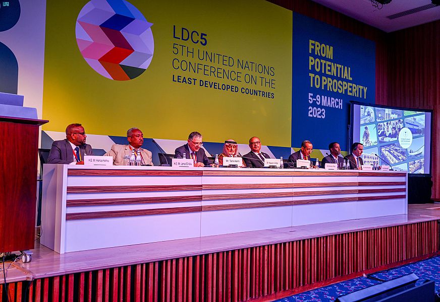 Saudi Yemen reconstruction delegation highlights sustainable development at UN conference in Qatar
