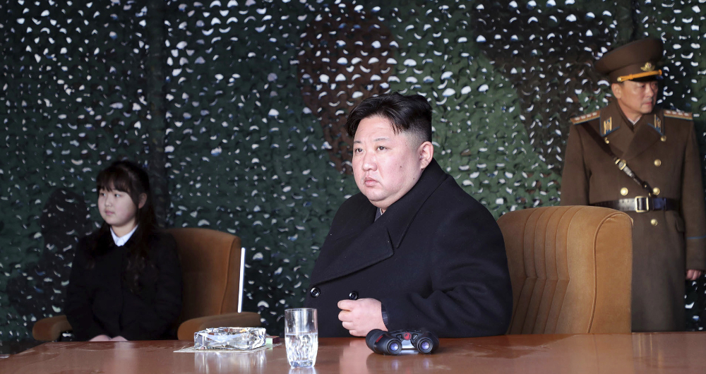 Kim was accompanied by his young daughter who has appeared recently in a series of major events. (Korean Central News Agency/Korea News Service via AP)