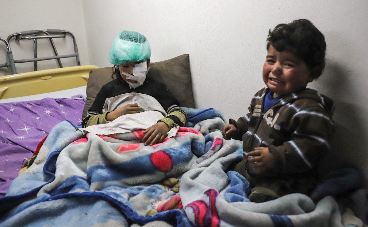 Ten-year-old Syrian child Mariam Othman, after being rescued from the rubble of a building hit by reported regime bombardment. (File/AFP)