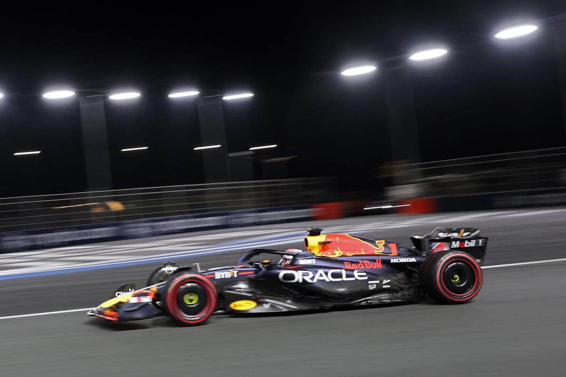 Red Bull Racing’s Dutch driver Max Verstappen drives during the second practice session ahead of the 2023 Saudi Arabia Formula One Grand Prix at the Jeddah Corniche Circuit on Mar. 17, 2023. (AFP)