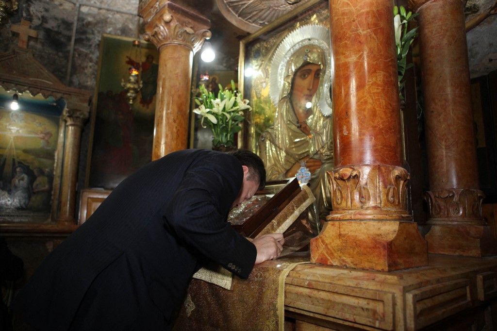 The Jerusalem Governorate said the settlers stormed the Church of the Tomb of the Virgin Mary and attempted to vandalize it. (File/AFP)