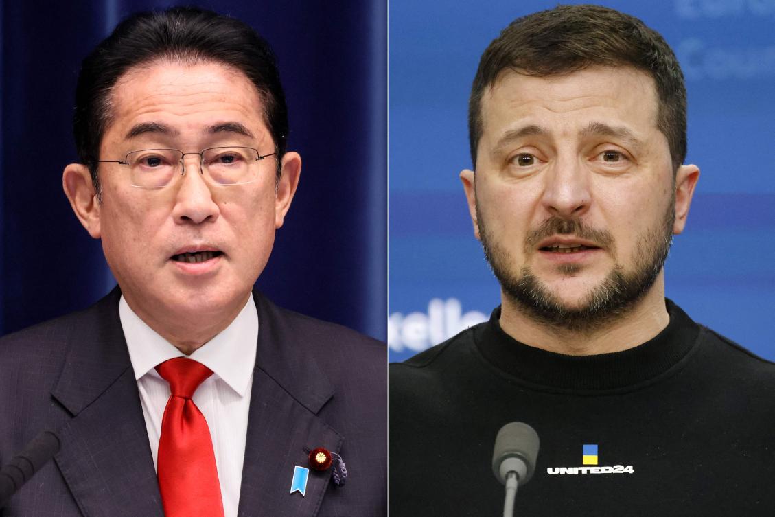 Japanese prime minister Fumio Kishida will meet Ukrainian president Volodymyr Zelensky to offer ‘solidarity and unwavering support.’ (AFP)