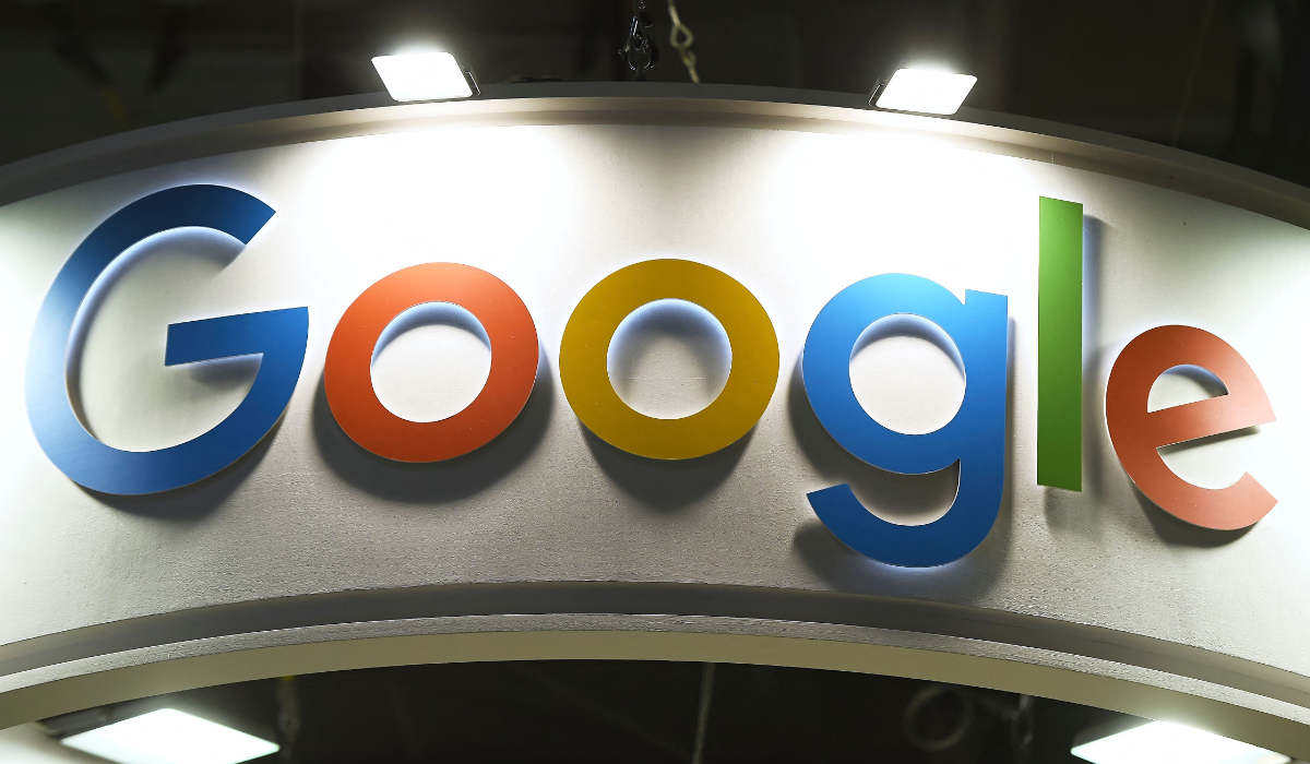 In this file photo taken on January 31, 2023 the logo of Google internet giant is seen on the opening day of the Integrated Systems Europe (ISE) audiovisual and systems integration exhibition in Barcelona. (AFP)
