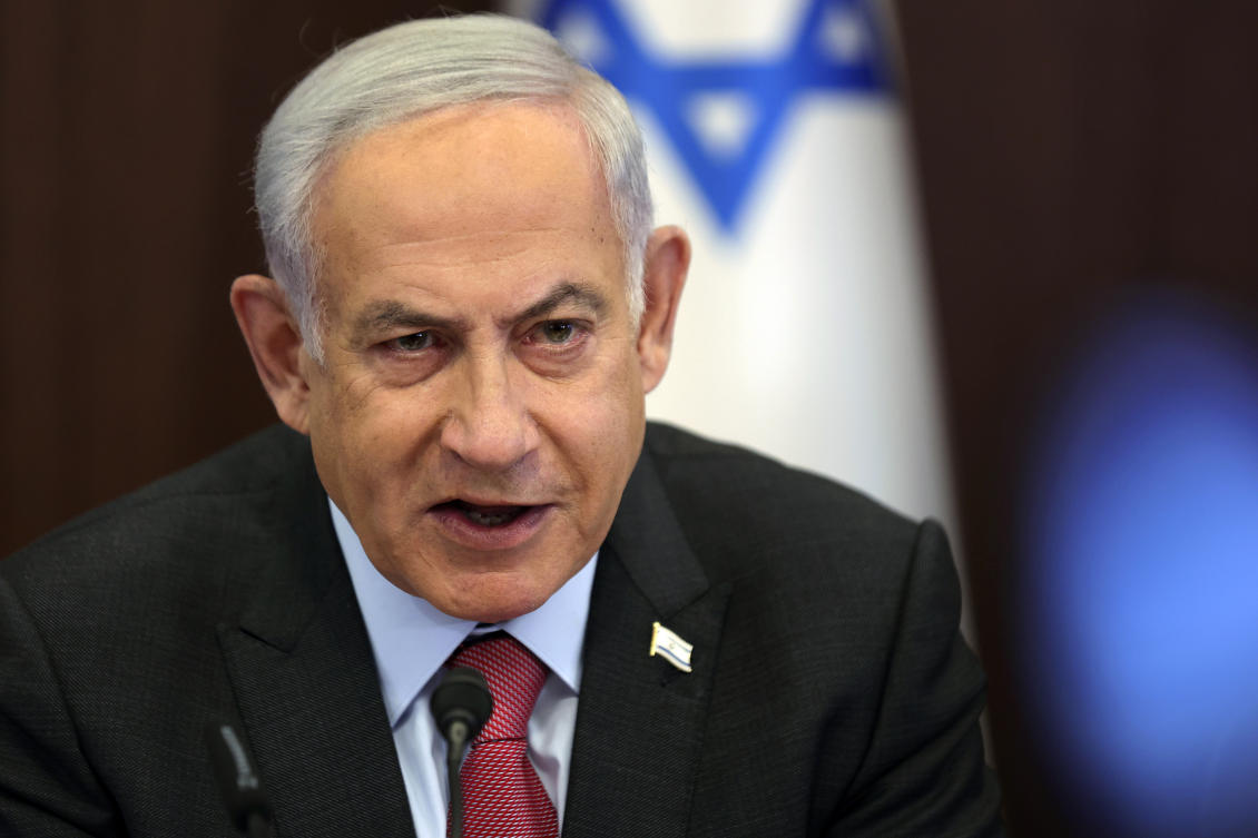 Benjamin Netanyahu denies all corruption charges against him, and has cast the trials as a politicized bid to force him from office. (AP)