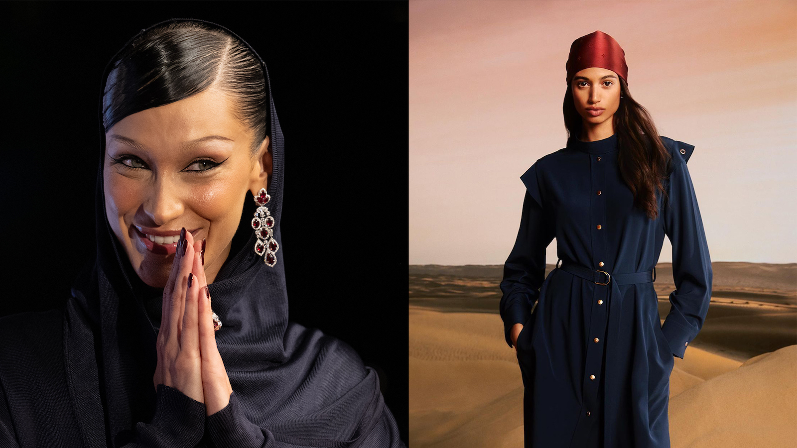 Bella Hadid and Malika El-Maslouhi shared their Ramadan greetings with their followers on Instagram. (AFP/ Instagram)