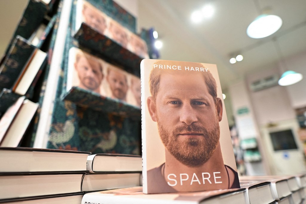 Copies of “Spare” by Britain's Prince Harry, Duke of Sussex, are displayed at Daunt Books on Marylebone High Street in London. (File/AFP)