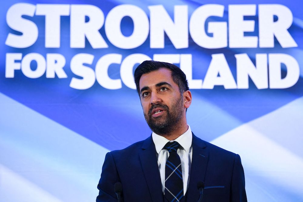 Humza Yousaf, the first Muslim leader of a major UK political party, faces an uphill battle to revive Scotland's drive for independence following the long tenure of his close ally Nicola Sturgeon. (AFP)