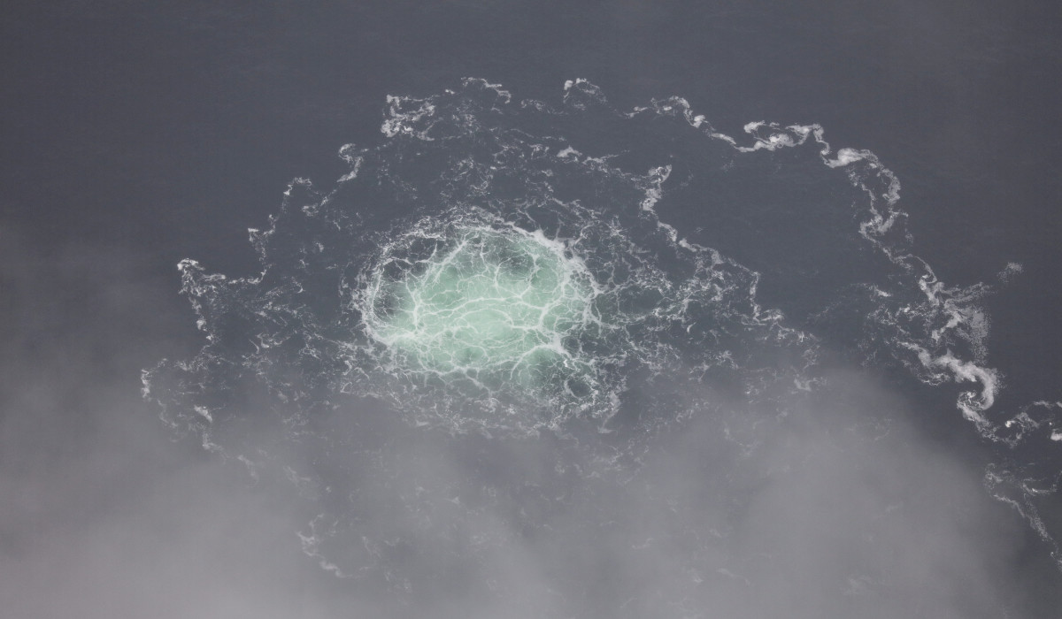 In this picture provided by Swedish Coast Guard, a leak from Nord Stream 2 is seen, on Sept. 28, 2022. (AP)