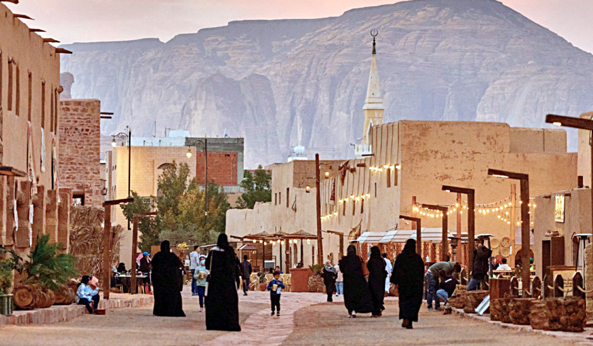 AlUla’s Old Town with its marketplace and view of mountains. In Saudi Arabia’s close-knit communities, traditional ways of celebrating the holy month are passed down through the generations, even as new customs spring to life. (Supplied)