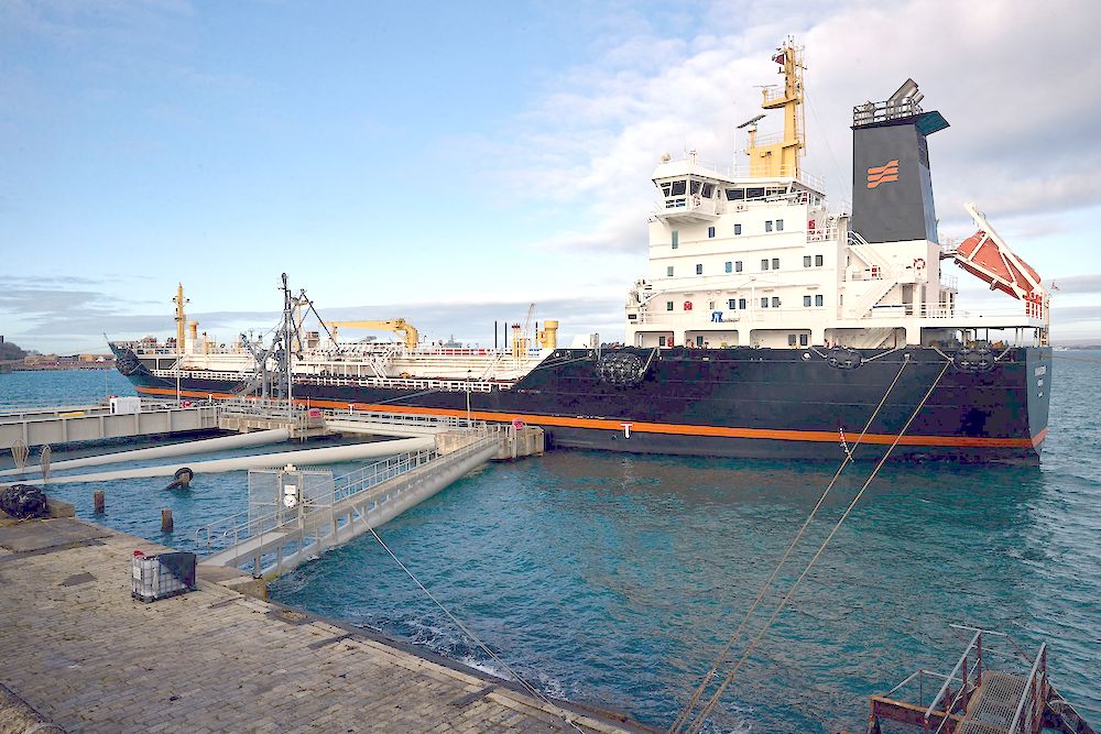 The Monjasa Reformer, which had 16 crew on board when it was boarded by pirates on March 25, was found on Thursday by the French navy off the coast of Sao Tome and Principe. (Monjasa/AFP)