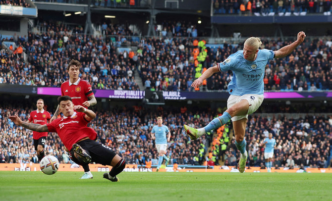 Erling Haaland is a doubt for Manchester City’s match against Liverpool in the Premier League on Saturday as the striker recovers from a groin injury. (Reuters/File)