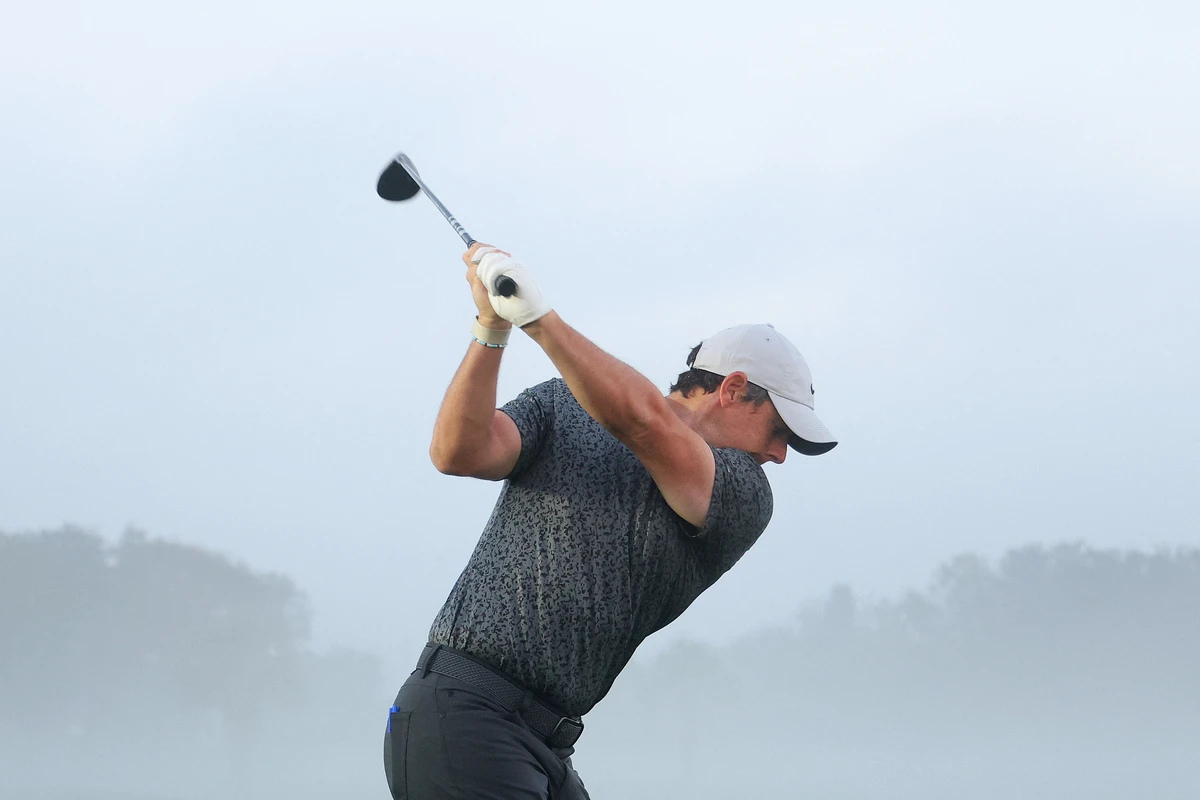 Rory McIlroy of Northern Ireland warms up on the driving range prior to the Arnold Palmer Invitational presented by Mastercard at Arnold Palmer Bay Hill Golf Course on Wednesday in Orlando, Florida. (AFP)