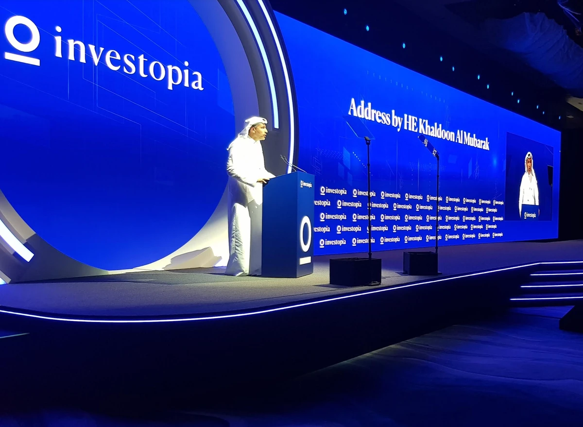 Collaboration was one of three main drivers Khaldoon Al Mubarak, Managing Director & Group CEO of Mubadala believed would contribute to the UAE’s economic advancement. (Arab News/Maria Botros)