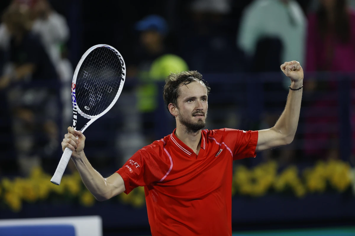 Daniil Medvedev overcame Novak Djokovic to reach his first Dubai Duty Free Tennis Championships final. (DDF)