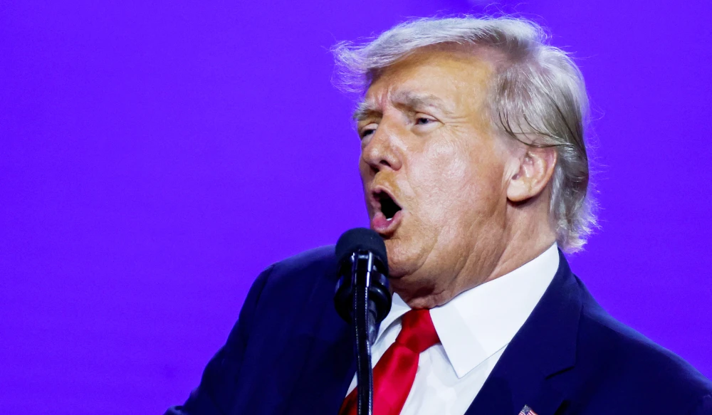 Former U.S. President Donald Trump speaks during the Conservative Political Action Conference (CPAC) at Gaylord National Convention Center in National Harbor, Maryland, U.S., March 4, 2023. (REUTERS)