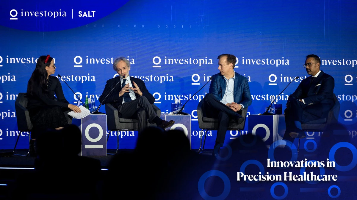 Panelists participate in the session on innovations in precision healthcare of the Investopia 2023 in Dubai on March 3, 2023. (Supplied)