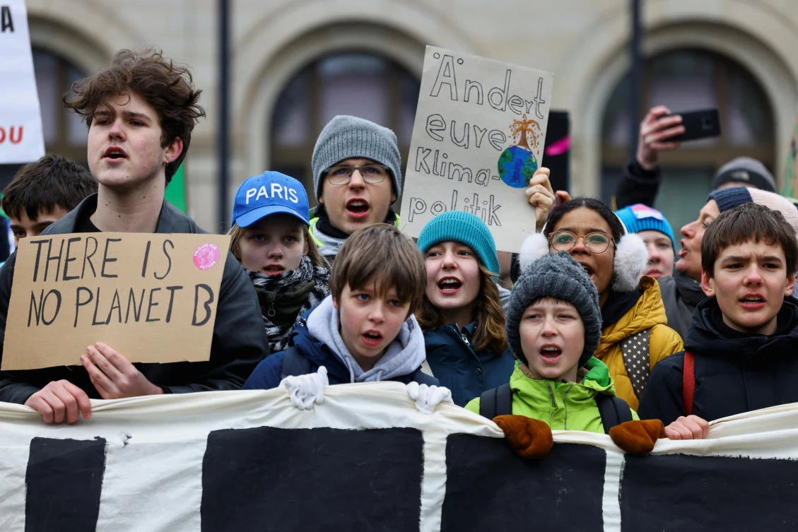 People take part in the Global Climate Strike of the movement Fridays for Future, in Berlin, Germany, March 3, 2023. (File/AFP)